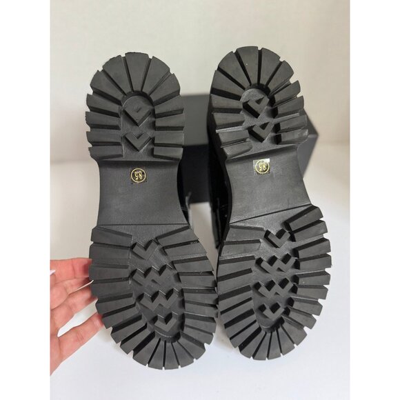 Steve Madden Women’s Black Lando Platform Loafers Size 8.5 Chunky Lug Preppy - Picture 9 of 16